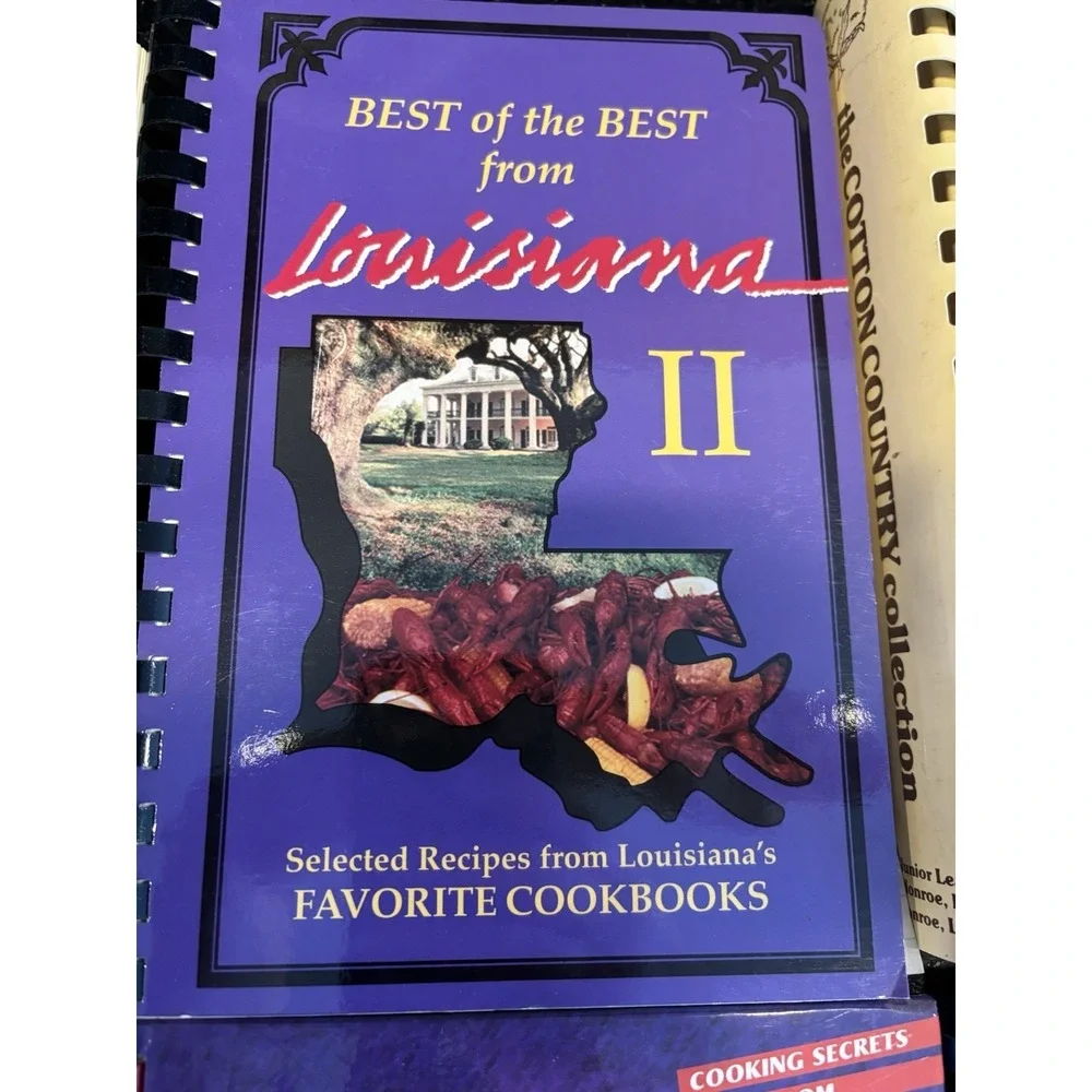 Lot of 8 Southern Cajun Louisiana Texas‎ Mississippi Spiral Cookbooks Vintage